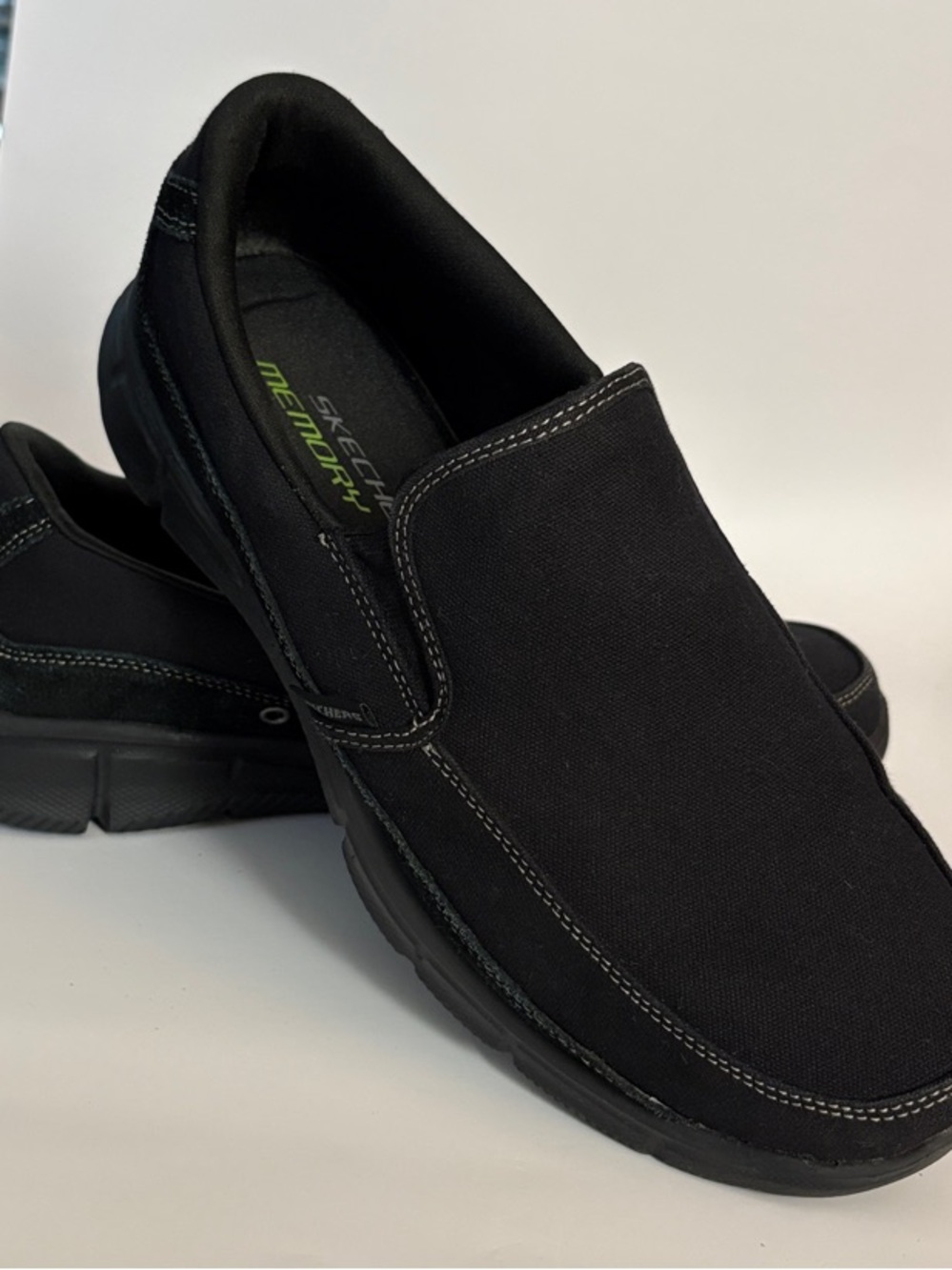 Skechers Men's Black Slip-On Canvas Loafers